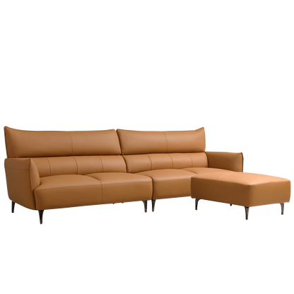 Mokdern 4-Seat Modular Leather Sofa With Footrest