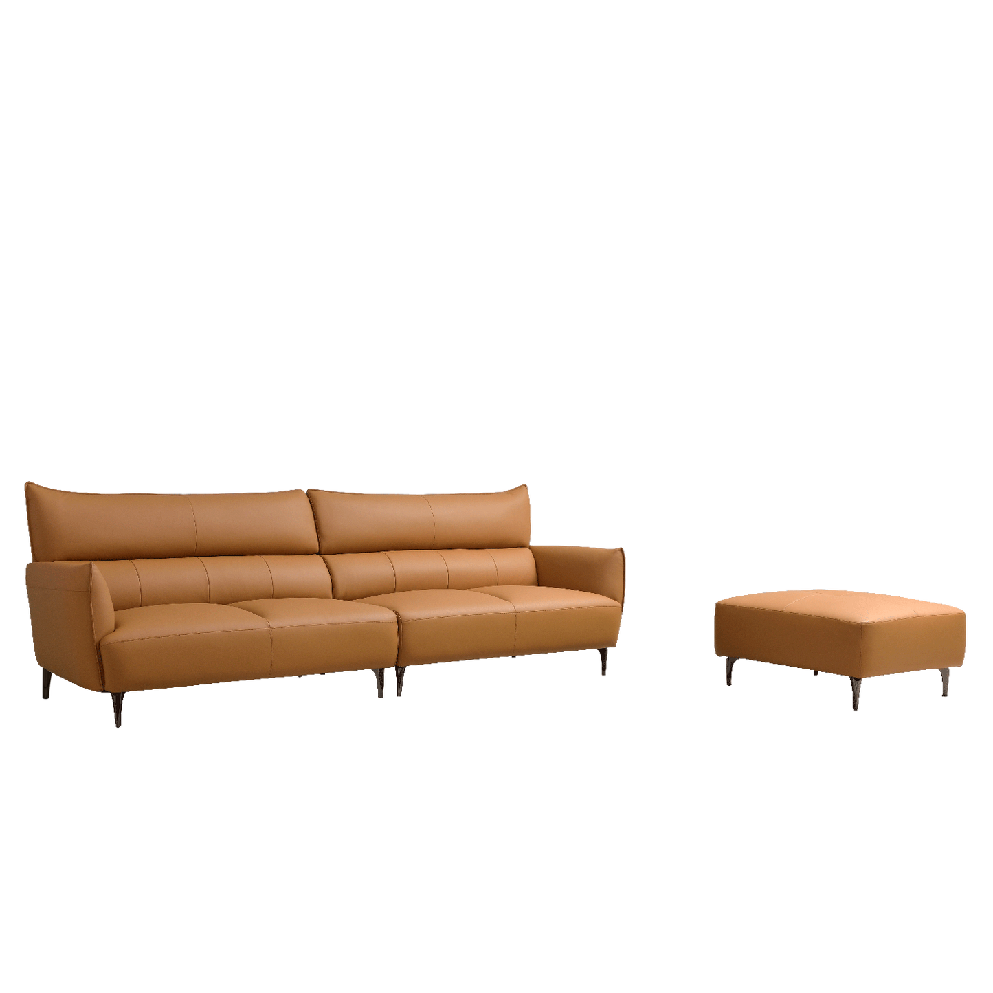 Mokdern 4-Seat Modular Leather Sofa With Footrest