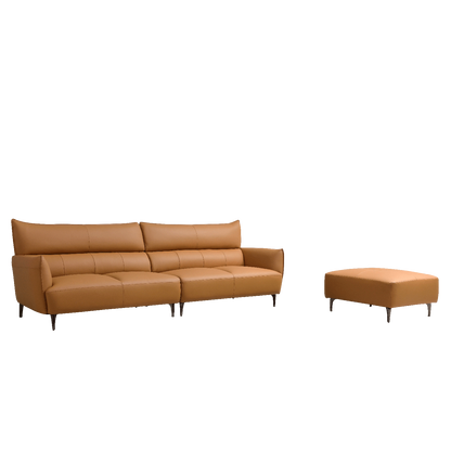 Mokdern 4-Seat Modular Leather Sofa With Footrest