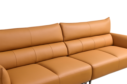 Mokdern 4-Seat Modular Leather Sofa With Footrest