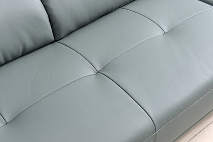 Mokdern European Style 4-Seat Leather Sofa With Footrest