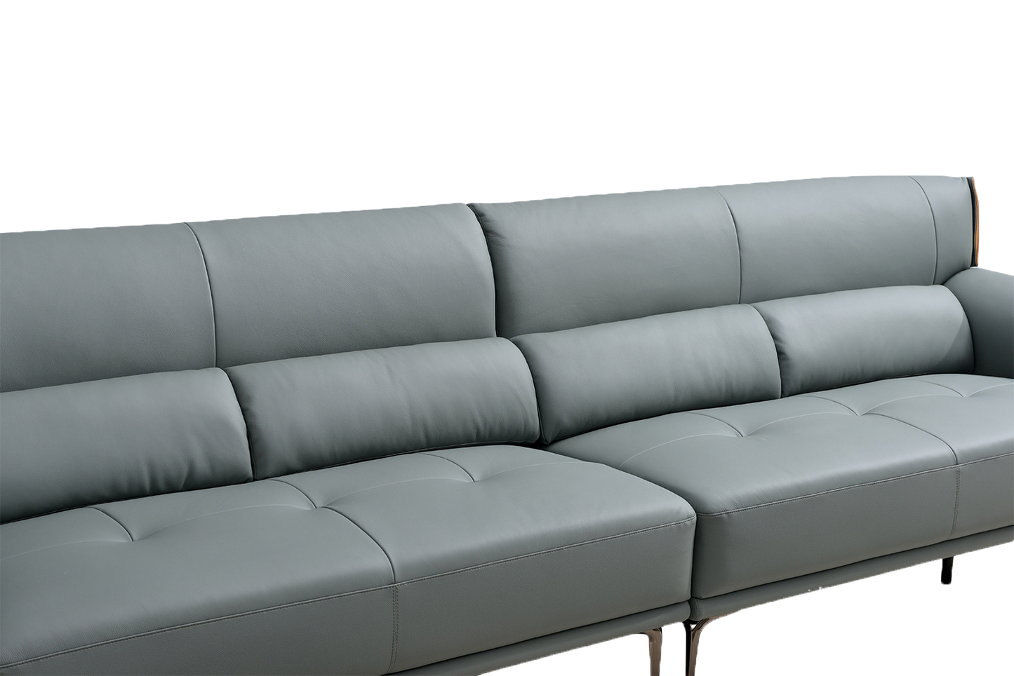 Mokdern European Style 4-Seat Leather Sofa With Footrest