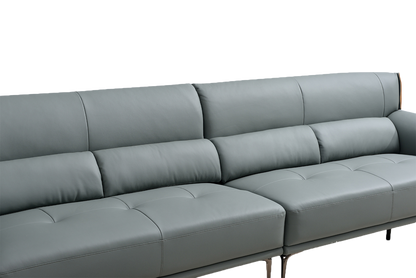 Mokdern European Style 4-Seat Leather Sofa With Footrest