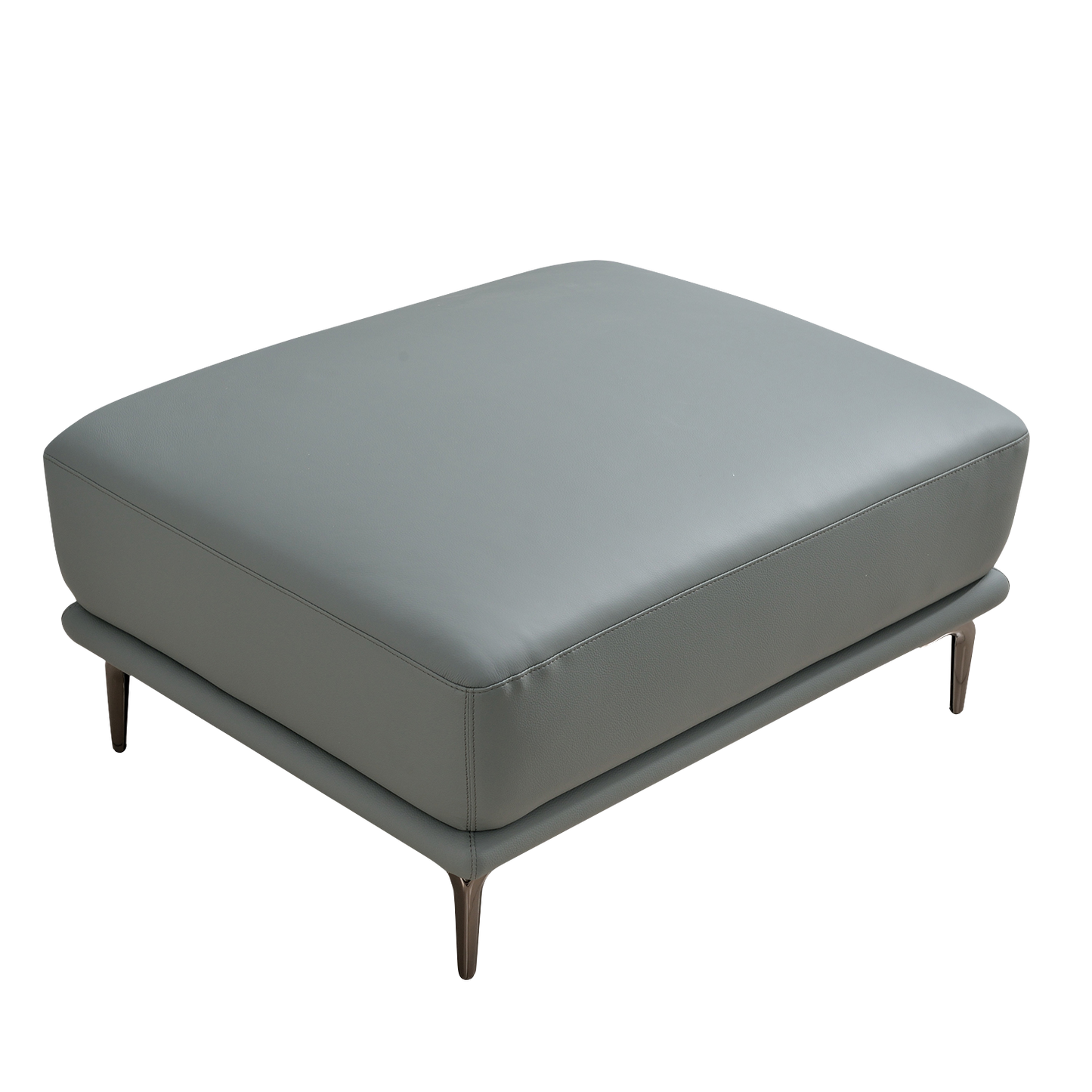 Mokdern European Style 4-Seat Leather Sofa With Footrest