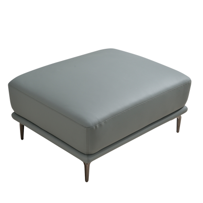 Mokdern European Style 4-Seat Leather Sofa With Footrest