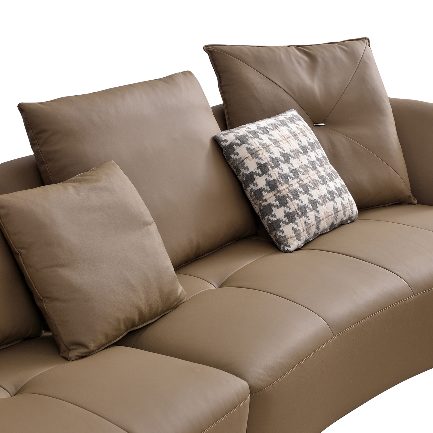 Mokdern four-seater Modular leather sofa with single seat