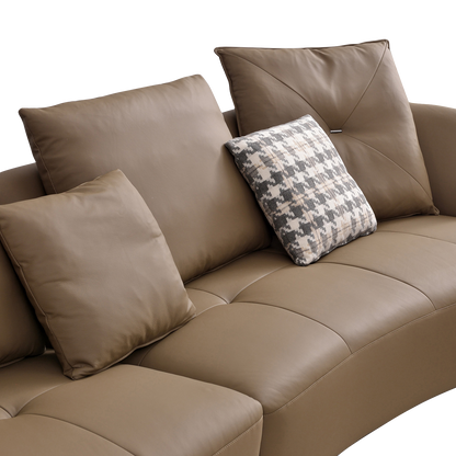 Mokdern four-seater Modular leather sofa with single seat