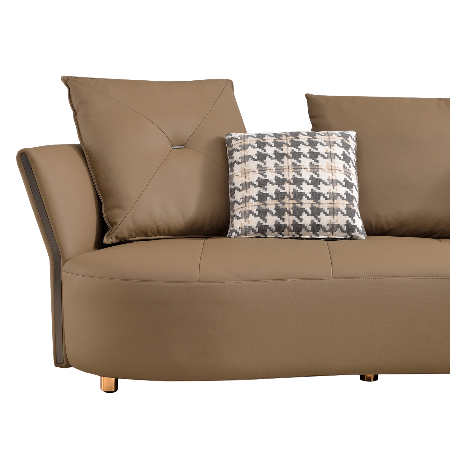 Mokdern four-seater Modular leather sofa with single seat