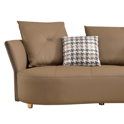 Mokdern four-seater Modular leather sofa with single seat