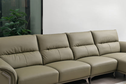 Mokdern L-shaped 4-seat Modular leather sofa
