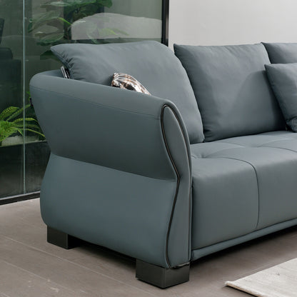Mokdern Standard 4-Seat leather Sofa With Footrest