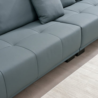Mokdern Standard 4-Seat leather Sofa With Footrest