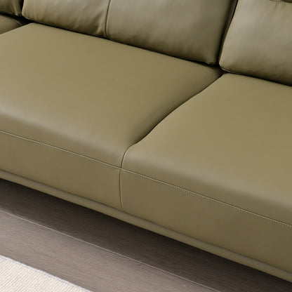 Mokdern 4-seat Standard type leather sofa with footrest