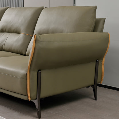 Mokdern 4-seat Standard type leather sofa with footrest