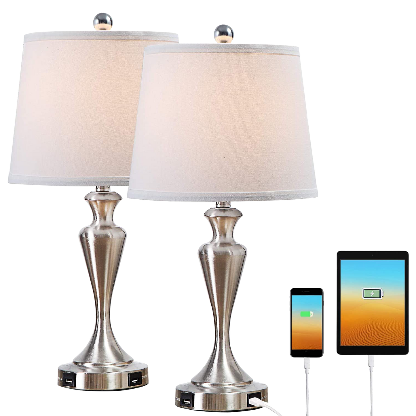 Mokdern Trophy Table Lamps Set of 2,Bedside Lamps for Bedroom