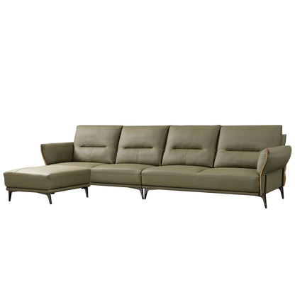 Mokdern 4-seat Standard type leather sofa with footrest