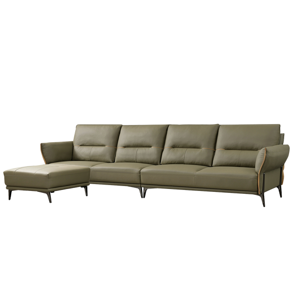 Mokdern 4-seat Standard type leather sofa with footrest