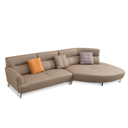 Mokdern 3-seat L-Shaped reclining leisure leather sofa