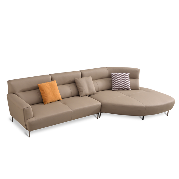 Mokdern 3-seat L-Shaped reclining leisure leather sofa