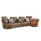 Mokdern four-seater Modular leather sofa with single seat